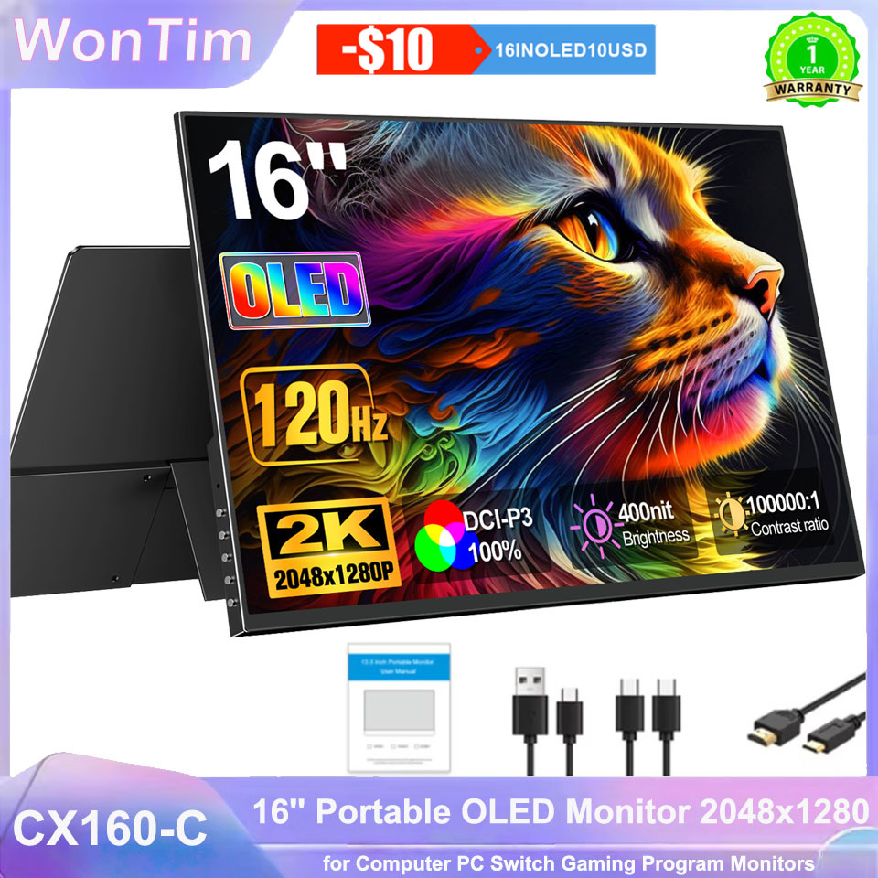 Gaming Console Connect With Phone - WonTim 16.0' 2K OLED 500Nits Portable