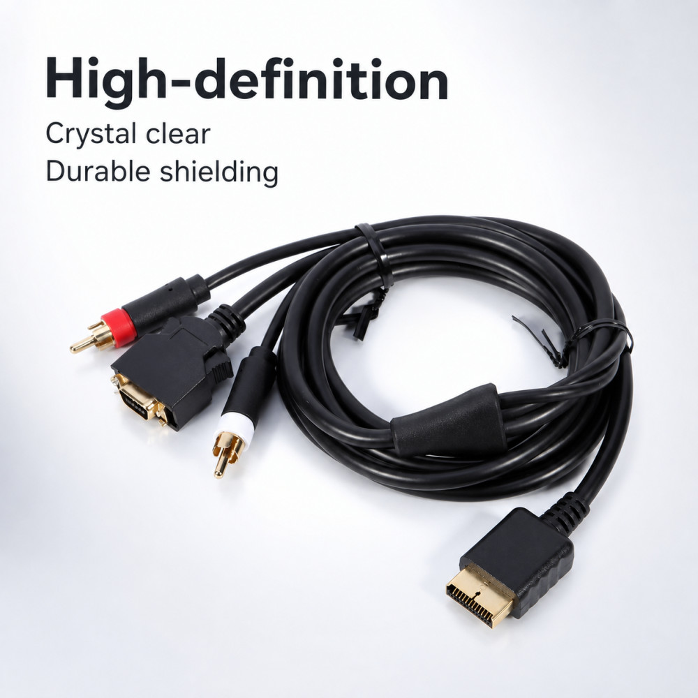 Gaming Console Definition - Gold-Plated AV Cable for PS2 PS3