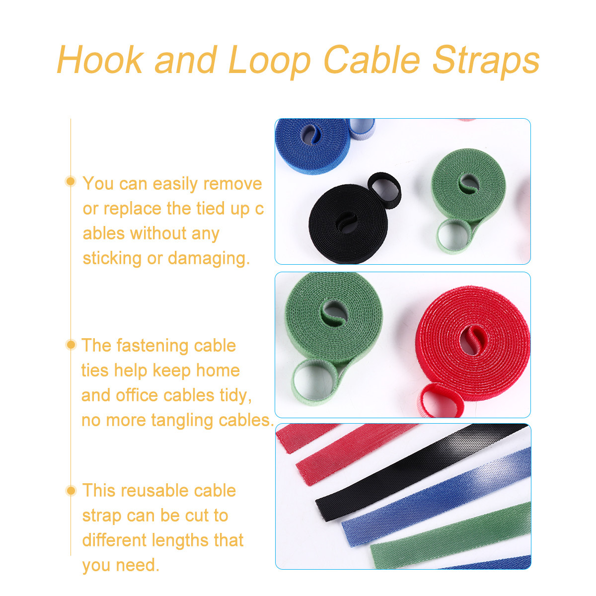 6 Rolls Hook Loop Cable Tie Re - đánh giá và giá Gaming Console Organizer