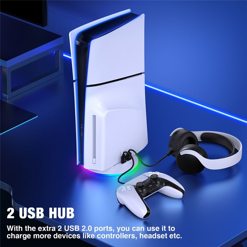 AED7-Vertical Stand With RGB L - đánh giá và giá Gaming Console Holder