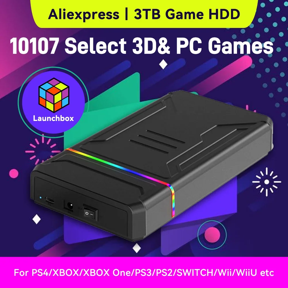 3TB Launchbox Portable Gaming  - đánh giá và giá Gaming Console Chinese