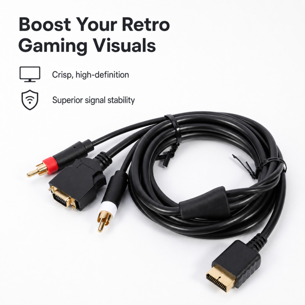 Gold-Plated AV Cable for PS2 P - đánh giá và giá Gaming Console Definition