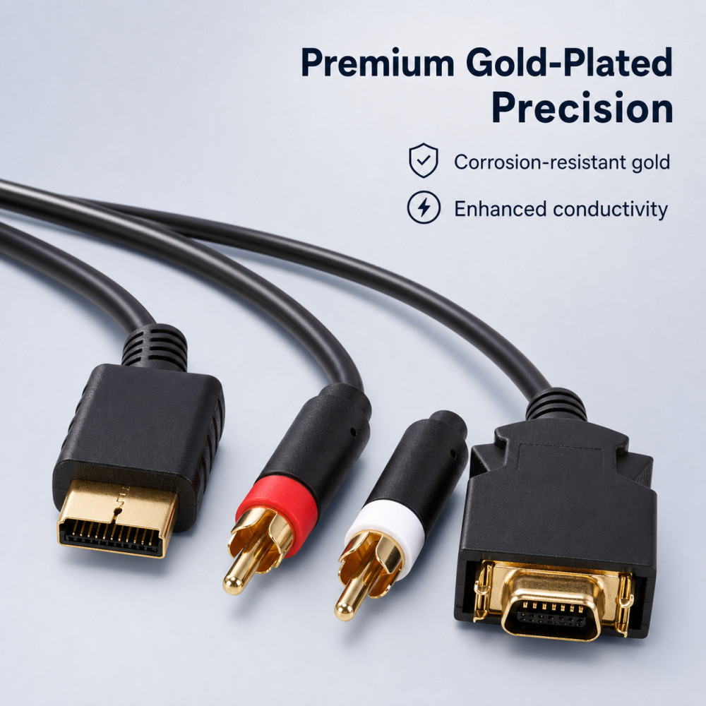 Gold-Plated AV Cable for PS2 P - đánh giá và giá Gaming Console Definition