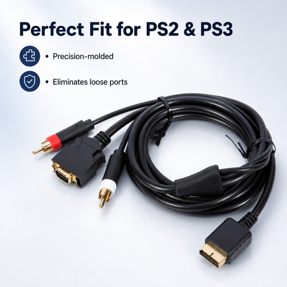 Gold-Plated AV Cable for PS2 P - đánh giá và giá Gaming Console Definition